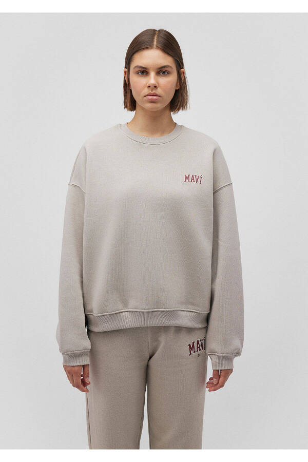 Grey Sweatshirt with Logo Print 1611600-70112 - 15