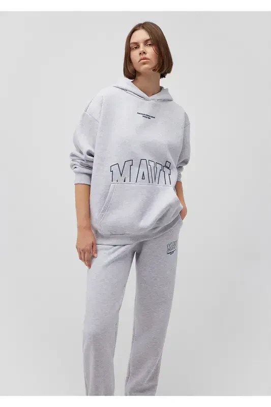 Grey Sweatshirt with Logo Print 1s10149-85438 - MAVI