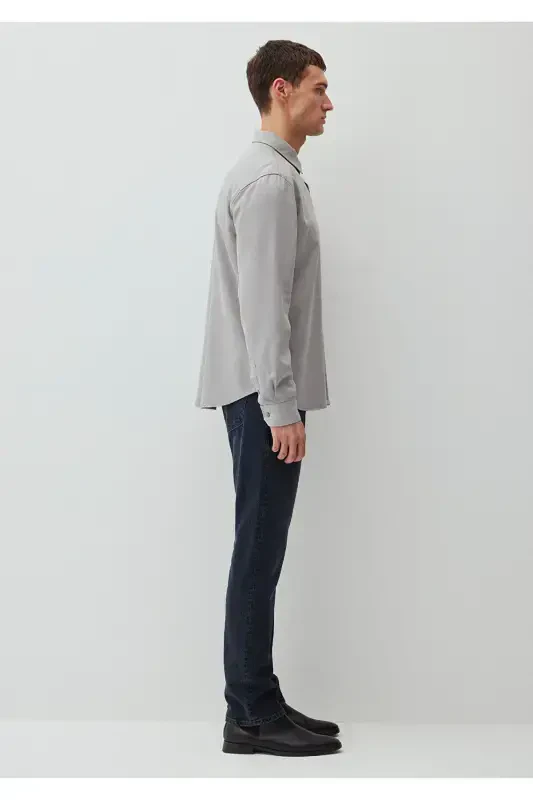 Grey Tencel TM Lyocell Shirt Regular Fit - 1