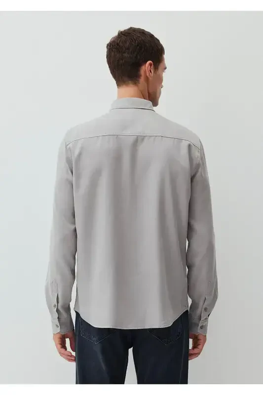 Grey Tencel TM Lyocell Shirt Regular Fit - 5