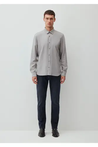 Grey Tencel TM Lyocell Shirt Regular Fit - 4