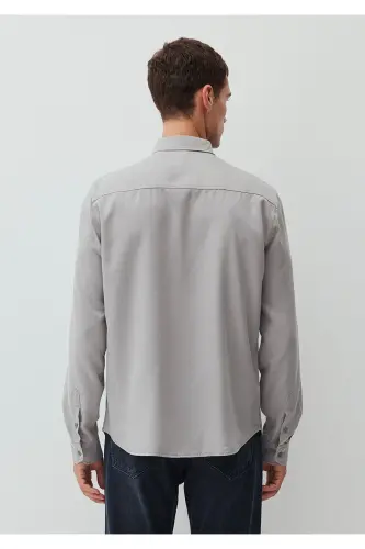 Grey Tencel TM Lyocell Shirt Regular Fit - 5