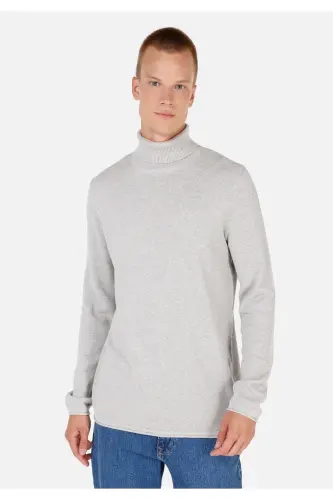 Grey turtle neck sweater for men. - 1