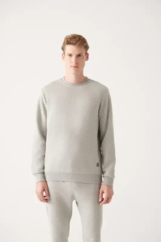 Grey Unisex Crew Neck Sweatshirt - AVVA