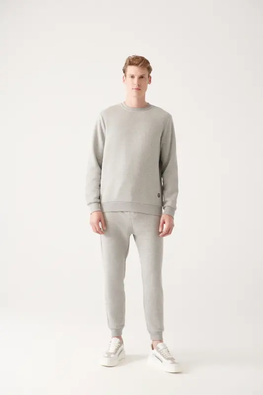 Grey Unisex Crew Neck Sweatshirt - 5