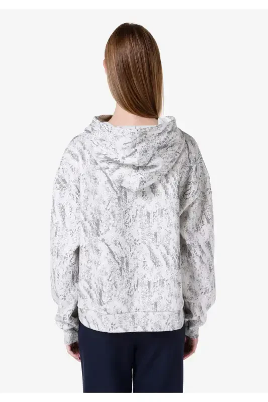 Grey women's sweatshirt, regular fit, hooded, printed. Cl1065957 - 2