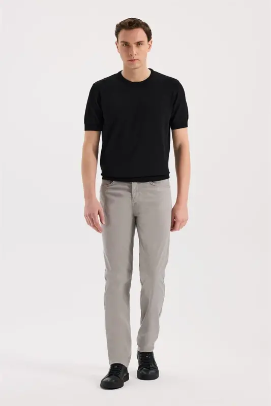Gri-1 Slim Fit 5 Cep Spor Pantolon - 1