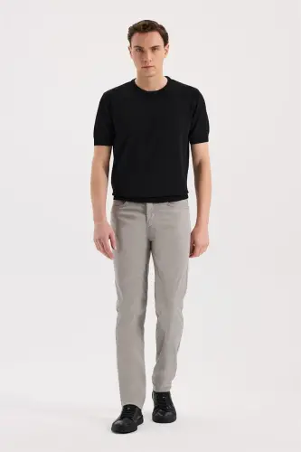 Gri-1 Slim Fit 5 Cho'ntakli Sportiv Shim 