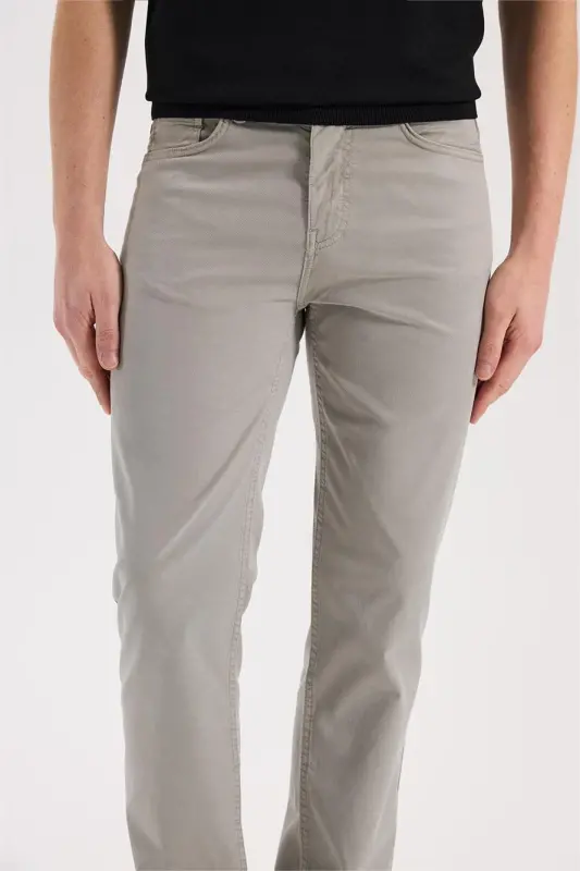 Gri-1 Slim Fit 5 Cho'ntakli Sportiv Shim - 3