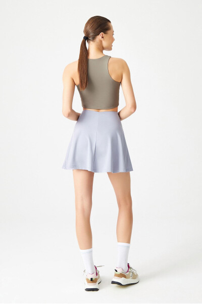 Gri 2 Katmanlı Pileli Tenis Eteği - Spor Etek Tennis Skirt2-Gri - LOS OJOS (1)