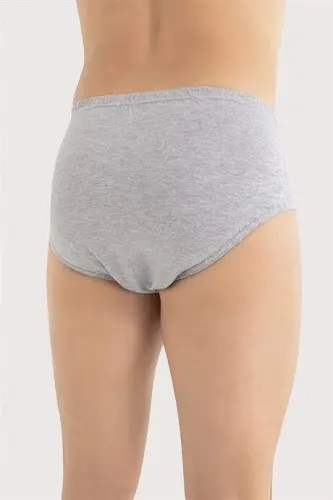 Gri 6'lı Paket Erkek Külot %100 Pamuk Penye - 4