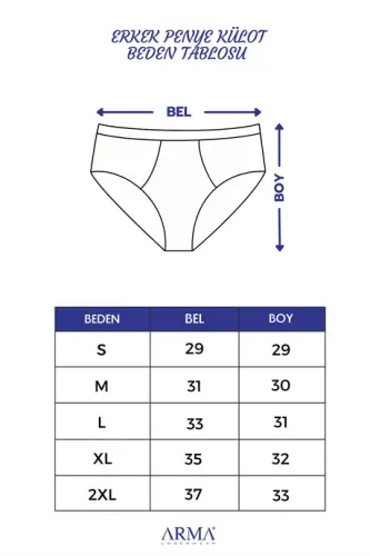 Gri 6'lı Paket Erkek Külot %100 Pamuk Penye - 5