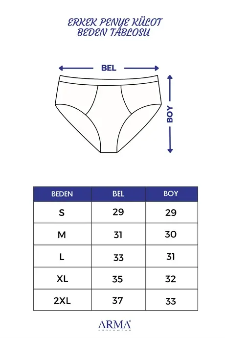 Gri 6'lı Paket Erkek Külot %100 Pamuk Penye - 5