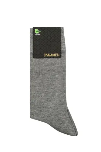 Gri Bambu Tekli Soket Çorap 