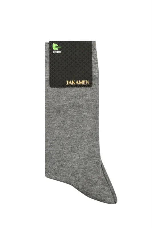Gri Bambu Tekli Soket Çorap - 1