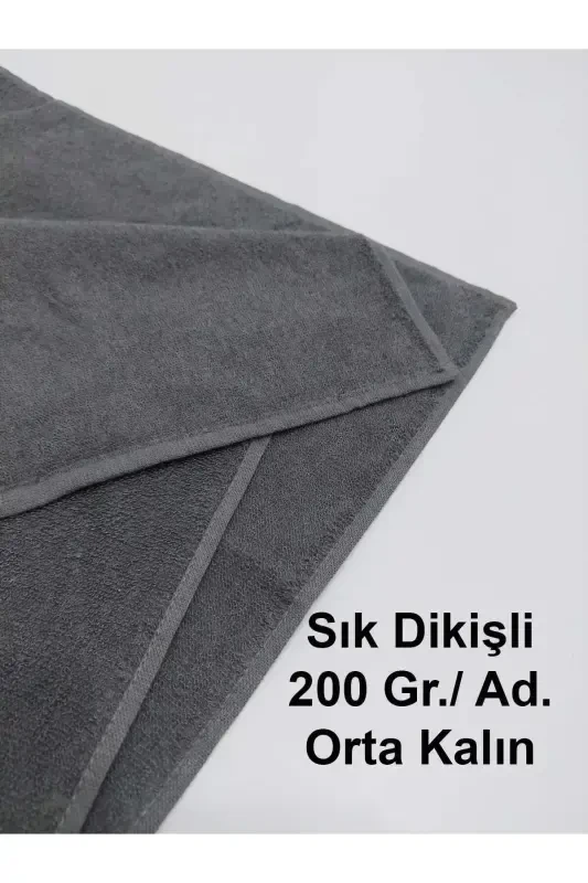 12'li Gri Kuaför Berber Havlusu 50x90 | Profesyonel Saç Kurutma Havlusu Ekonomik Set-Gri - 3
