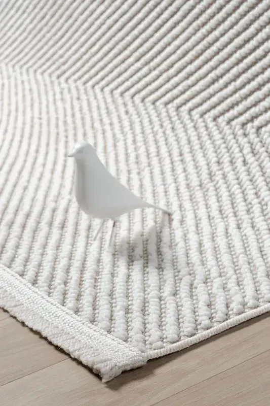 Gri Beyaz Yumuşak Dokulu Halı Kilim Salon Mutfak Koridor Yolluk Dokuma Makine Halısı 0013-Gri 5 - 2