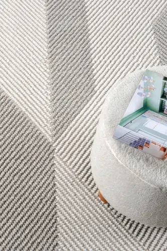 Gri Beyaz Yumuşak Dokulu Halı Kilim Salon Mutfak Koridor Yolluk Dokuma Makine Halısı 0013-Gri 5 - 3