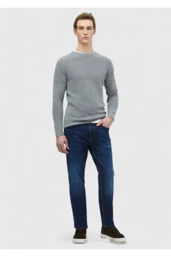 Gri Bisiklet Yaka Jakarlı Yün Karışımlı Triko Kazak-Gri - RAMSEY (1)