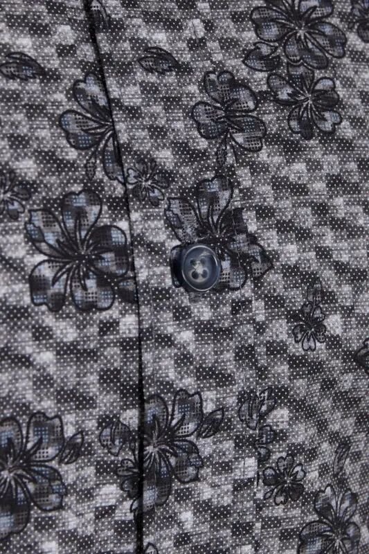Gri Comfort Fit Baskılı 100% Pamuk Düğmeli Yaka Uzun Kollu Casual Gömlek - GRİ B.1 - 3