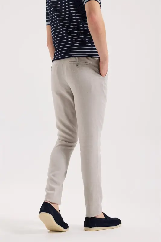 Gri Comfort Fit Beli Lastikli Jagger Pantolon - 4