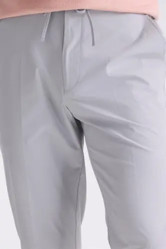 Gri Comfort Fit Beli Lastikli Jogger Pantolon - 3