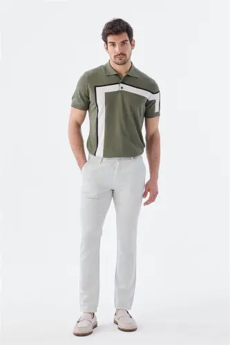 Gri Comfort Fit Pamuklu Yan Cep Pantolon - 1