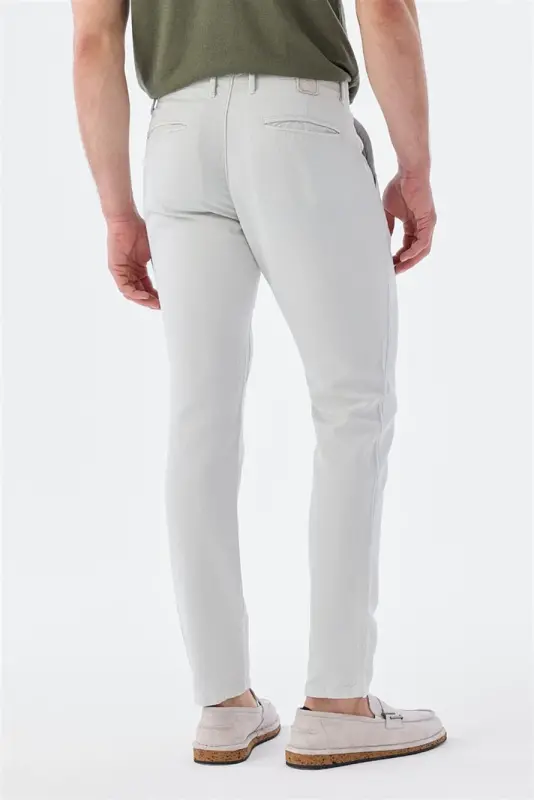 Gri Comfort Fit Pamuklu Yan Cep Pantolon - 3