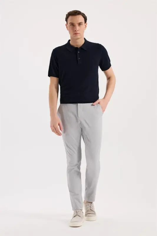 Gri Comfort Fit Yan Cep Pantolon - 1