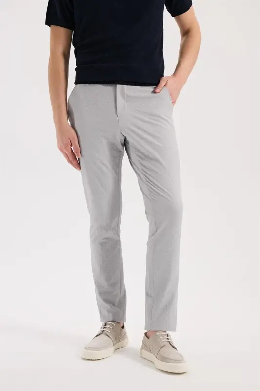 Gri Comfort Fit Yan Cep Pantolon - 2