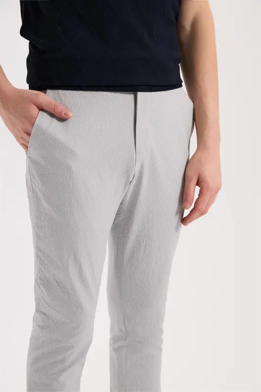 Gri Comfort Fit Yan Cep Pantolon - 3