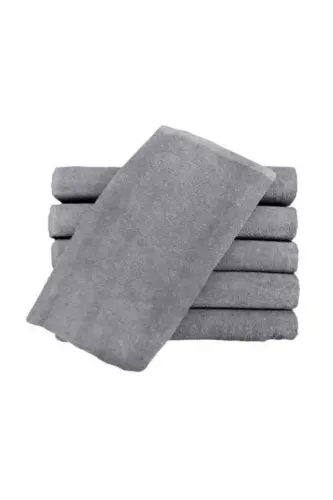 Gri El Havlusu 4'lü Paket Otel Kuaför Berber Havlusu %100 Pamuk 200 Gr/adet 50x90 Cm - Gri - 4