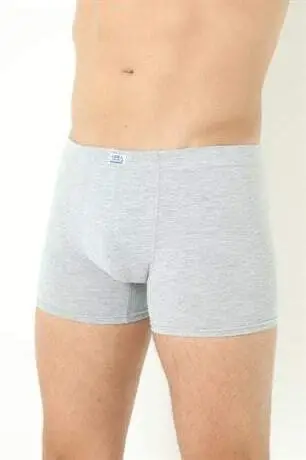 Gri Erkek Boxer Düz 3'lü Paket Pamuklu Likralı - 3