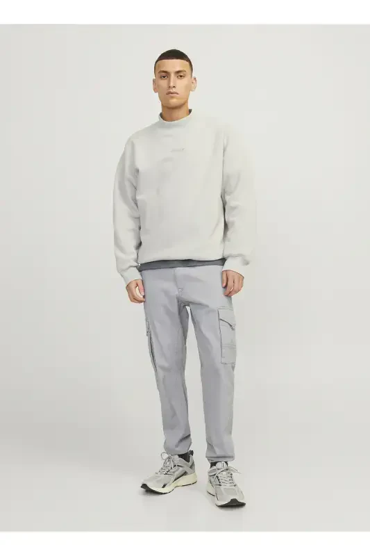 Dar Paça Gri Erkek Kargo Pantolon JPSTPAUL JJFLAKE CARGO NOOS - 4