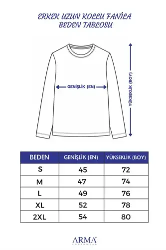 Gri Erkek Regular Fit Bisiklet Yaka Uzun Kollu Tişört 2'li Paket %100 Pamuk - 4