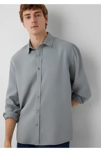 Gri Gömlek Regular Fit / Normal Kesim 0210818-70118 - Gri - 1