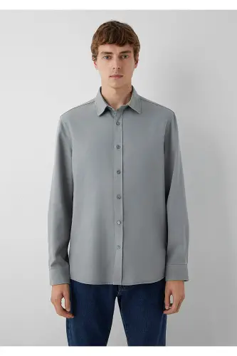 Gri Gömlek Regular Fit / Normal Kesim 0210818-70118 - Gri - 3