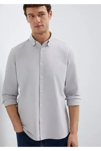 Gri Gömlek Regular Fit / Normal Kesim 0211199-70086-Gri - MAVI (1)