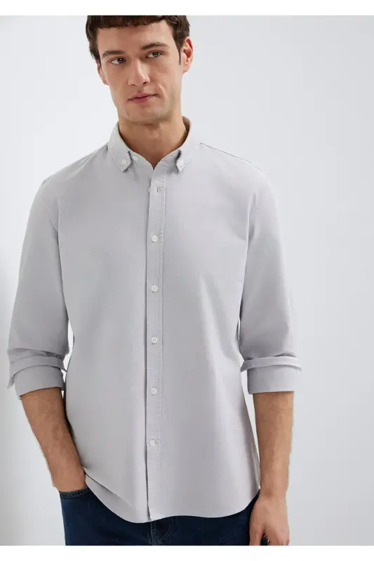 Gri Gömlek Regular Fit / Normal Kesim 0211199-70086-Gri - 2