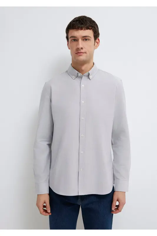 Gri Gömlek Regular Fit / Normal Kesim 0211199-70086-Gri - 3