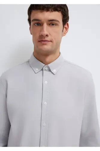 Gri Gömlek Regular Fit / Normal Kesim 0211199-70086-Gri - 6