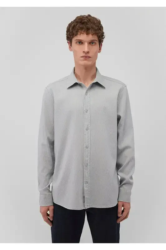 Gri Gömlek Slim Fit / Dar Kesim 0211091-70802 - 3