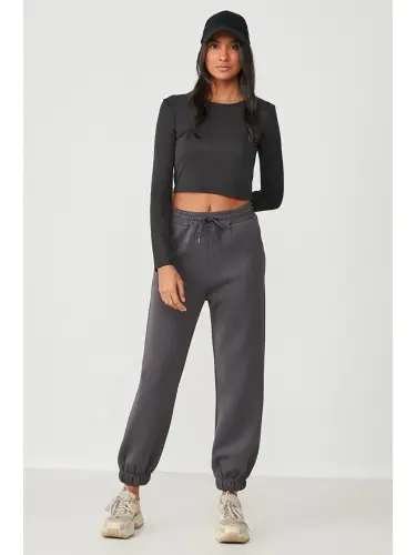 Gri Jogger Lastikli Spor Eşofman Altı 806 Füme-Gri - LC WAIKIKI (1)