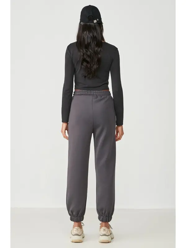 Gri Jogger Lastikli Spor Eşofman Altı 806 Füme-Gri - 4