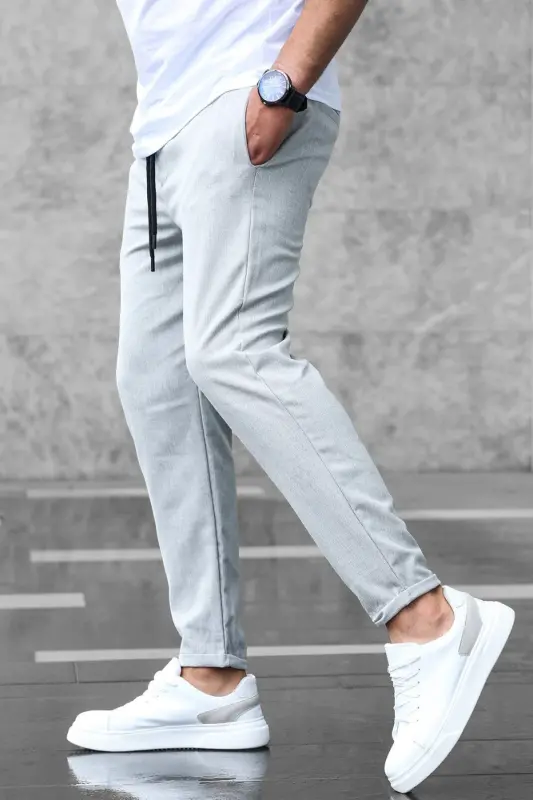 Gri Jogger Pantolon 4242-Gri - 5