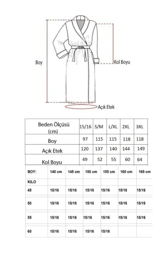Gri Kapşonlu Bedenli Bornoz - gri - ESMEN (1)