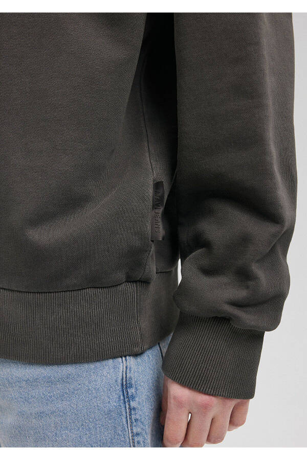 Kapüşonlu Baskılı Gri Sweatshirt 0S10114-86803 - 4