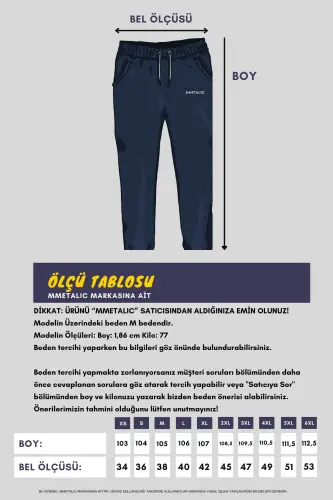 Gri-lacivert Erkek Düz Paça Rahat Kesim 2'li Eşofman Altı Paketi - Gri-Laci - 5