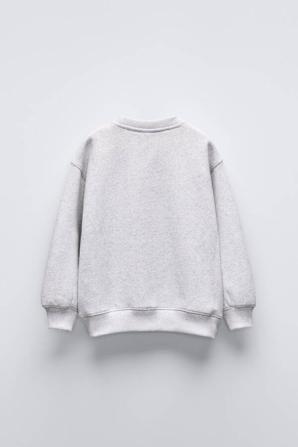 Gri marn baskılı sweatshirt - 7