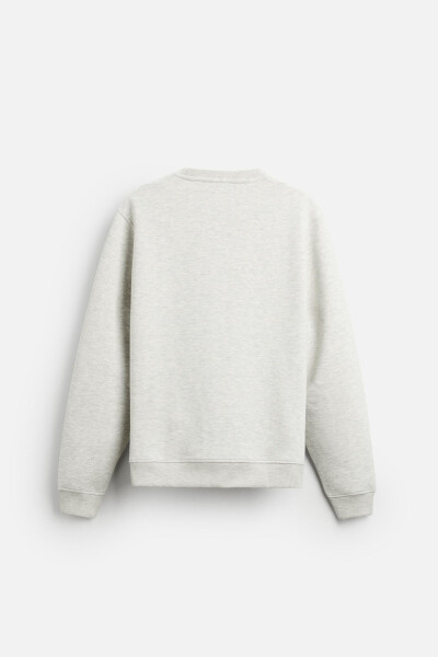 Gri marn bisiklet yaka sweatshirt - 7